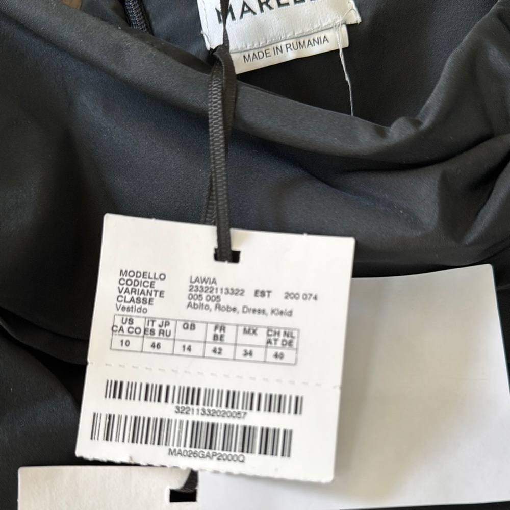 Black A-Line Puff Sleeve MARELLA Cocktail Dress - Picture 7 of 9